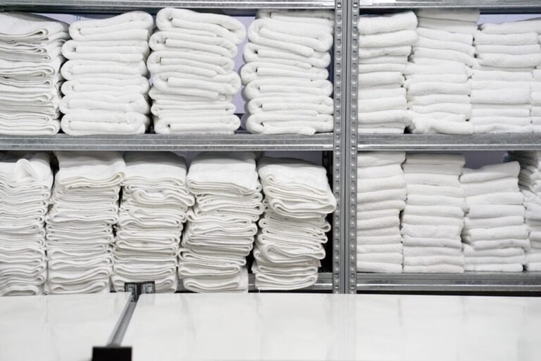 Commercial laundry items including towels linens and uniforms cleaned for New York city businesses