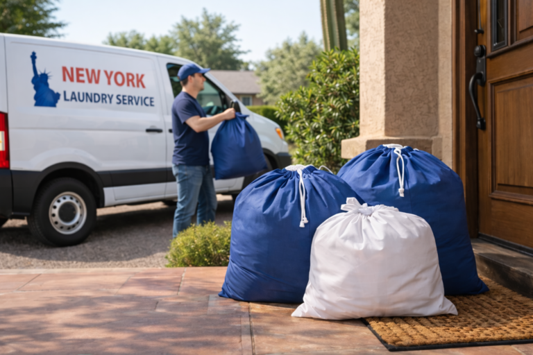Laundry pickup at a residential home in New York